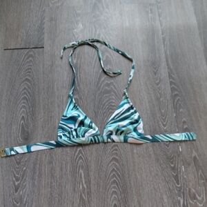 Green Wave Triangle Bikini Top